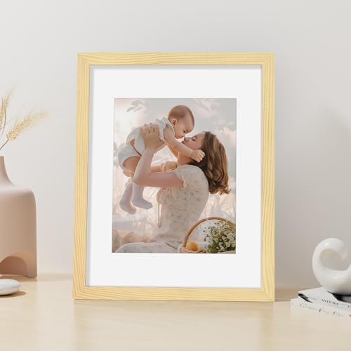 Vittanly 11x14 Picture Frame Made of Solid Wood for Wall & Table, Natural - Image 4