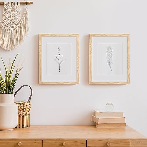 upsimples 11x14 Picture Frame, Gallery Wall Frames Set of 5, Natural Style - Image 2