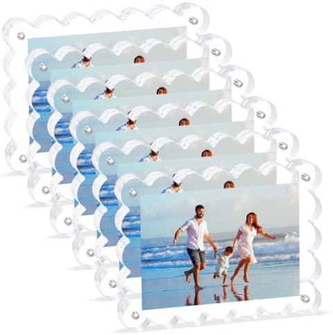 Scalloped Magnetic Picture Frame 4x6 Inch-6Pack Photo Frames by Unknown