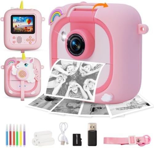 ARNSSIEN Kids Instant Print Camera for Toddlers 1080P 2.4in+180° Flip Lens by ARNSSIEN