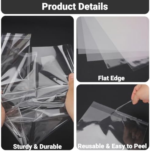 25 Pack Sheet Protectors for Artwork 9x11.8" - Acid Free Clear Plastic Sleeves for Paper, Cellophane Bags Self Adhesive, Comic Book Sleeves, Clear Plastic Bags for Page Photo Prints Magazine - Image 4