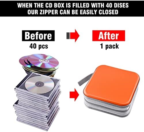 40‑Capacity Hard Plastic CD/DVD Binder for Car, Home & Travel - Image 4