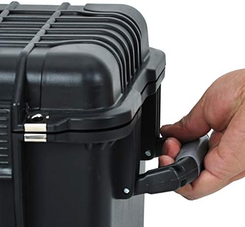 MEIJIA Rolling Waterproof Hard Protective Case, Hard Camera Case with Retractable Pull Handle and Wheels,Customizable Fit Foam Inserted, Black,19.88X12.01 X18.11 inches - Image 4
