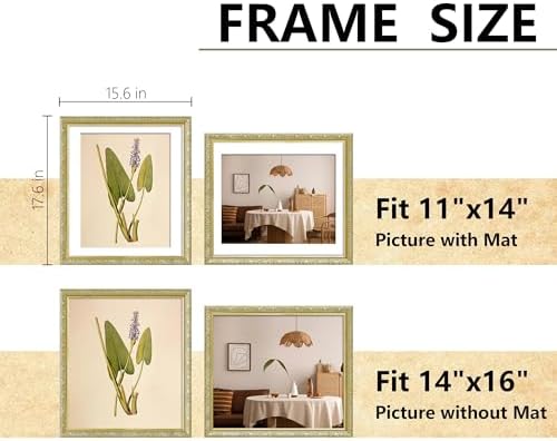 VIOLABBEY 14x16 Picture Frame Gold, Ornate Vintage Photo Frame - Image 2