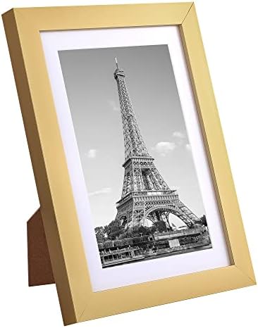 upsimples 5x7 Picture Frame Set of 10, Display Pictures 4x6 with Mat or 5x7 Without, Multi Photo Frames Collage for Wall or Tabletop Display, Gold - Image 3