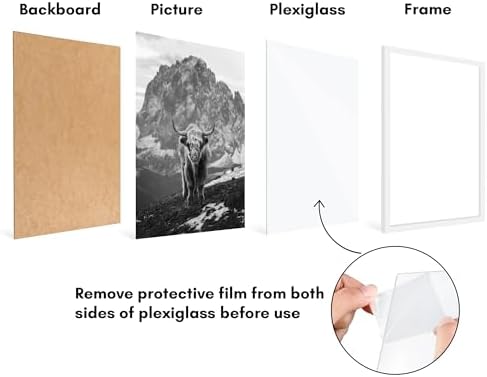 Americanflat 18x24 Poster Frame 5-Pack - Slim Molding - White - Image 6