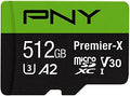 PNY 512GB Premier-X C10 U3 V30 A1 microSDXC Flash Memory Card, UHS-I by PNY