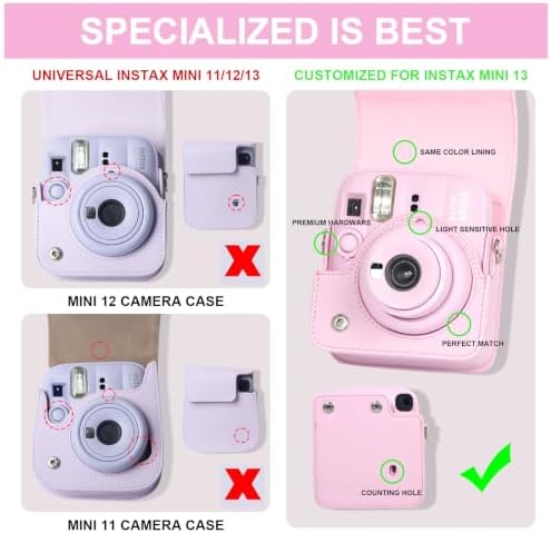 CAIYOULE Camera Case for Fujifilm Instax Mini 13 Instant Film Camera, Pink - Image 4