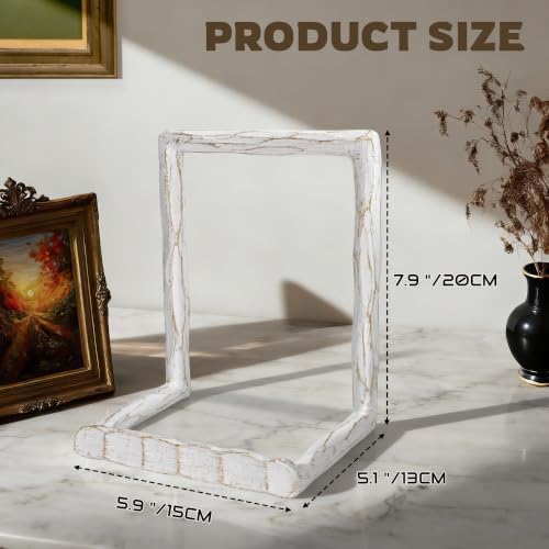 BEGINS Plate Stands for Display Hand-Forged, Solid Vintage 8-Inch Plate Display Stand, Decorative Metal Plate Holder for Book, Platter, Plaque, Photo Frame, Tabletop Art (White) - Image 7