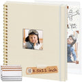 8.5x11 in Scrapbook Photo Album with Window, Beige by Hiwhy