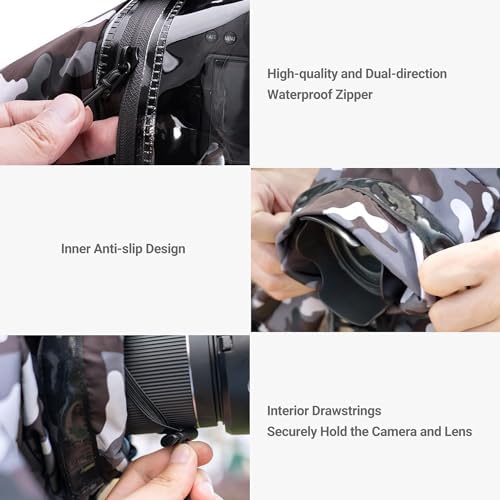 JJC Camera Rain Cover for Camera with Lens Below 9.1”, Nylon Material - Image 5