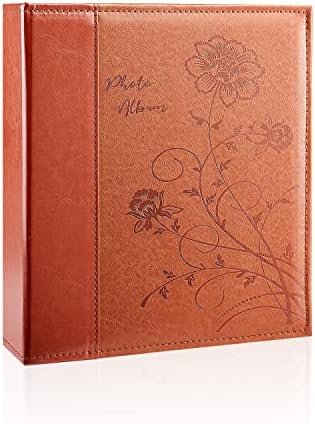 Photo Album 8x10 Clear Pages Pockets Leathe Cover Slip Slide in Photo Album Holds 100 Vertical 8x10 Photos Picture Book for Wedding Family (Brown) - Image 5