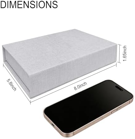 5x7" Archival Photo Storage Box with Lid – Stackable Memory Keepsake Organizer for Photos, Certificates, Jewelry & Scrapbooking Supplies, Photo Cases and Postcard Keeper Storage Container Box Grey - Image 3
