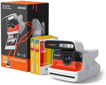 Polaroid Flip Instant Camera + Color Film Bundle (16 Photos Included) - White (6652) - Hyperfocal 4-Lens System, Sonar autofocus, and Sence Analysis with Bluetooth paired Companion app by Polaroid