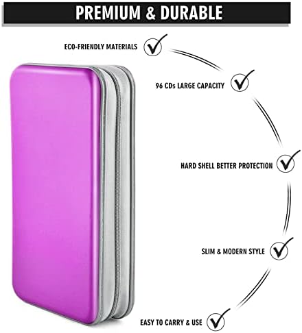 96‑Capacity Hard Plastic CD/DVD Binder for Car, Home & Travel - Image 3