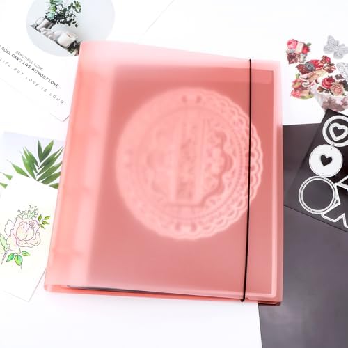 A4 Dies and Stamps Storage Book Binder Folder, Page Protectors Pockets Inserts Organizer for Cutting Dies Stencil Album Stamp Crafts, 1Pcs Orange Storage Book Cover & 20 Inserts with 1/2/3/4 Pockets - Image 5