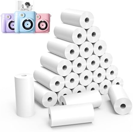 25 Rolls Instant Print Camera for Kids Refill Print Paper - Thermal Print Paper Rolls Photo Print HD Printing for Most Kids Instant Camera(White) by Hikkon