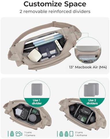 BAGSMART 2 in 1 Puffy Camera Bag for Photographer Everyday Shoulder Bag - Image 2