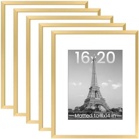 upsimples 16x20 Picture Frame, Gallery Wall Frames Set of 5, Gold by upsimples