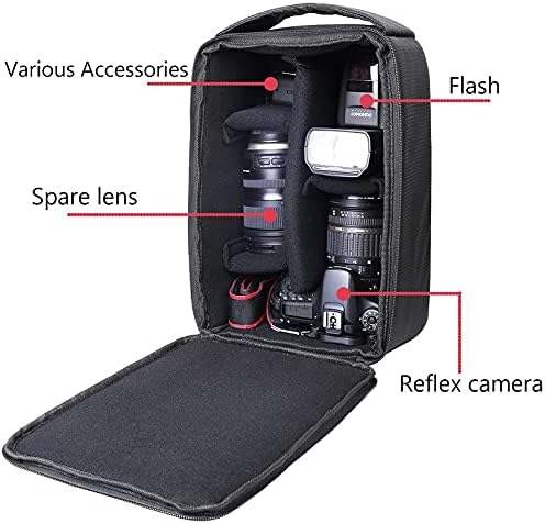 Roomy Camera Protective Bag Insert Waterproof Lens Pouch Shockproof DSLR SLR Carrying Case with Thicken Partition Padded Liner for Sony Canon Nikon Camera Flash Light & Accessories - Image 3