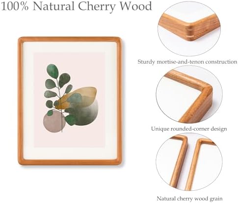 Recuerdos 8x10 Cherry Picture Frame, Matted to 6x8 with HD Plexiglass - Image 4
