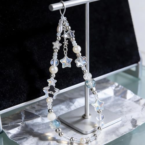 Cute Beaded Camera Wrist Strap for Phone, Digital Camera Charm Lanyard, Pearl Beaded Chain for Bag Keychain Gift - Image 6