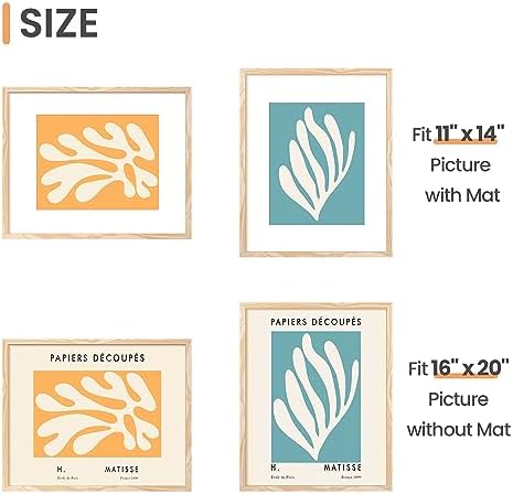 upsimples 16x20 Picture Frame, Gallery Wall Frames Set of 5, Natural - Image 5