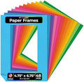 Hygloss 48 Pack Paper Picture Frames, Colorful cardstock Photo Frame 4.75x6.75-Inch, Papers Frames to Decorate for Wedding Birthday DIY Classroom Crafts and Decorations by HyglossProductsInc