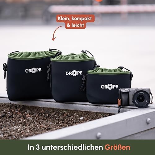 C-Rope Neoprene Camera Bag, Neoprene Pouch with Fleece Lining, Water Resistant, Camera Accessories, Black, L, Backpack - Image 7