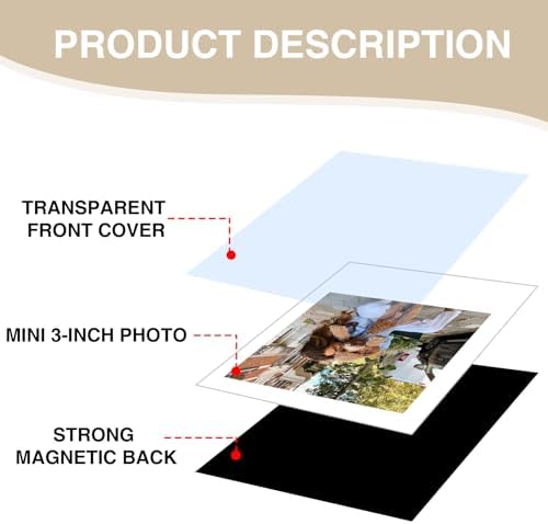 CAIYOULE Magnetic Picture Frame for Fujifilm Instax Mini 3" Instant Photo - Image 3