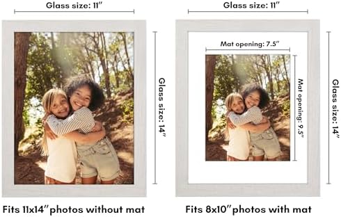 Americanflat 11x14 Picture Frame - Matted to 8x10 - Engineered Wood - White - Image 2