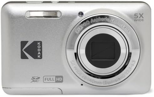 KODAK PIXPRO FZ55-GRY 16MP CMOS Sensor Digital Camera 5X Optical Zoom 28mm Wide Angle 1080P Full HD Video 2.7" LCD Vlogging Camera, Gray - Image 3