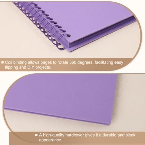 Scrapbook Album 10x10 Inches 100 Pages Hardcover Kraft Paper Purple - Image 5