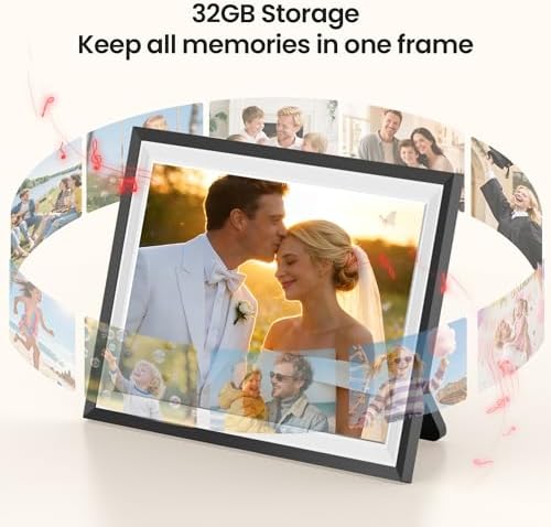 BIGASUO Digital Picture Frame Frameo 10.1", WiFi Photos & Videos Sharing, 3000mAh Battery & Wireless Charging, 1280x800 IPS Touch Screen, 32GB Storage, Support USB/SD Card - Image 6