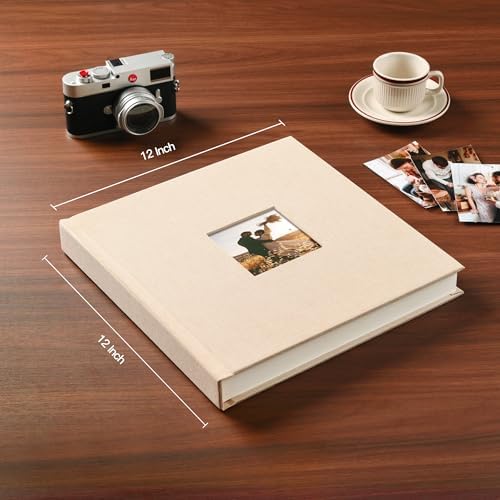 Pssoss 10x10 Inch DIY Scrapbook Album, Linen Hardcover, 40 Pages, Beige - Image 2