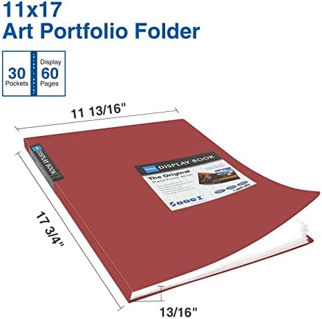 Sooez Art Portfolios 11x17", Portfolio Folder with 30 Pockets & Black Inner - Image 6