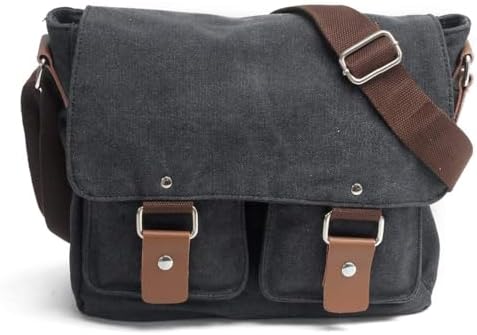 Waterproof Camera bag/Case, Vintage Canvase Leather Trim DSLR SLR Camera Shoulder Messenger Sling bag for for Nikon, Canon, Sony, Pentax, Olympus Panasonic, Samsung & Many More by Pleasepurchaseimmediately