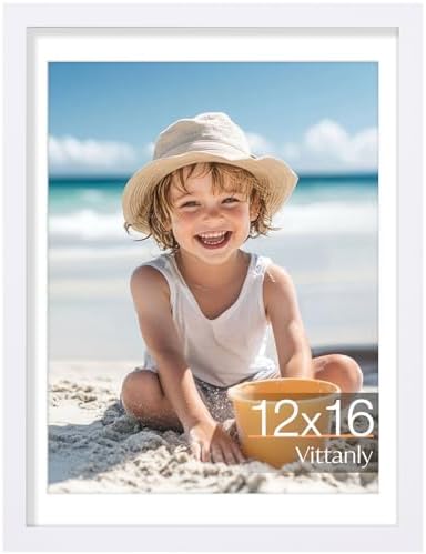 Vittanly 12x16 Picture Frame Made of Solid Wood for Wall Mounting, White by Vittanly