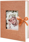 Photo Album 4x6 100 Pockets, Slip-in Picture Albums, Linen Cover Top Loader Vertical Pockets Albums for Baby, Kids Boy Girls, Wedding, Family, Anniversary, Orange by HenPisen