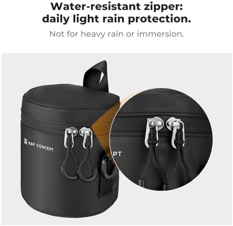 K&F CONCEPT Camera Lens Case, 3-Way Carry Pouch for Lens with Air Blower - Image 3