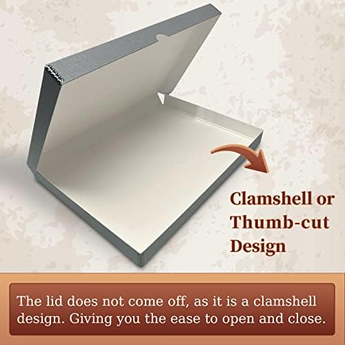 Golden State Art, Clamshell Archival Folio Storage Box 13x19, Gray - Image 4