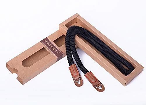 Vintage Handmade Cotton Leather Rope Camera Neck Strap for Micro Single and DSLR Camera Long Black by Unknown