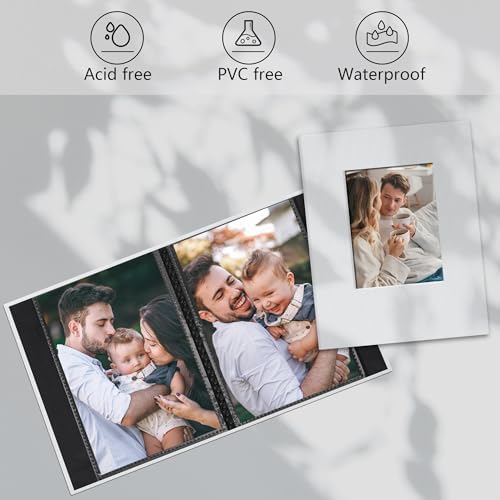 Small 4x6 Photo Album 100 Pockets Linen Cover White - Image 3