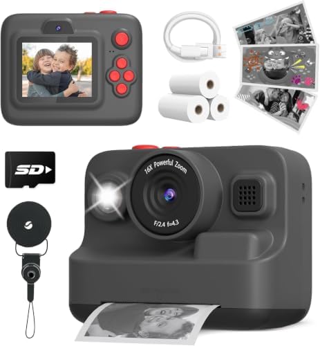 Yehtta Kids Camera Instant Print, Dual-Lens Selfie Camera for Kids, Black by Yehtta