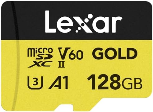 Lexar 128GB Gold Micro SD Card, 280MB/s Read, 4K, V60, UHS-II, A1 by Lexar