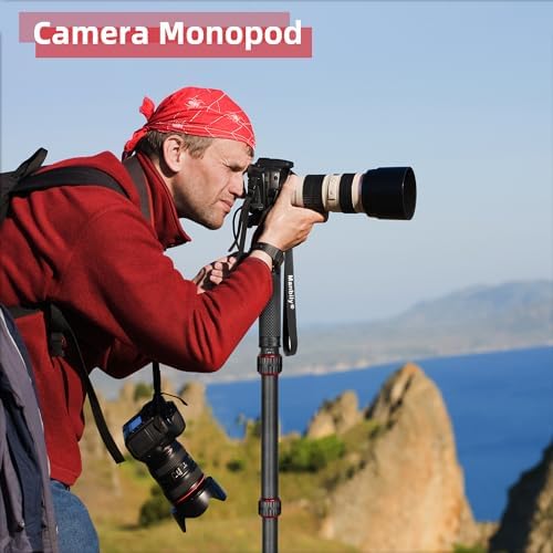 Manbily Camera Monopod, C-777L 36mm Tube Carbon Fiber Monopod with Walking Stick Handle, Portable Compact Lightweight for DSLR Cameras Travel, Max Load 40lbs - Image 5