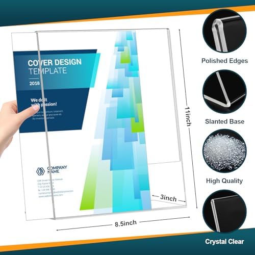 12 Pack Acrylic Sign Holder 8.5x11 Inches, Clear Plastic Table Paper Display Stand, L-Shape Vertical Menu Holder Stand, Clear Picture Photo Flyer Display Stand for Restaurants, Store, Office Desktop - Image 3