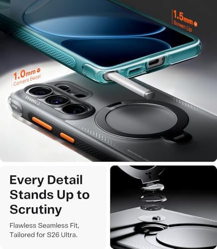 TORRAS Q3 Air for Samsung Galaxy S26 Ultra Case with Stand, Shadow Black - Image 6