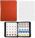 BYSTER Coin Collection Book, 30 Pack 600 Pockets Coin Sleeves, Coin Collection Holder Album, Coin Collection Organizer Storage Box Case (Coin Flips Not Included), Reddish Brown by BYSTER