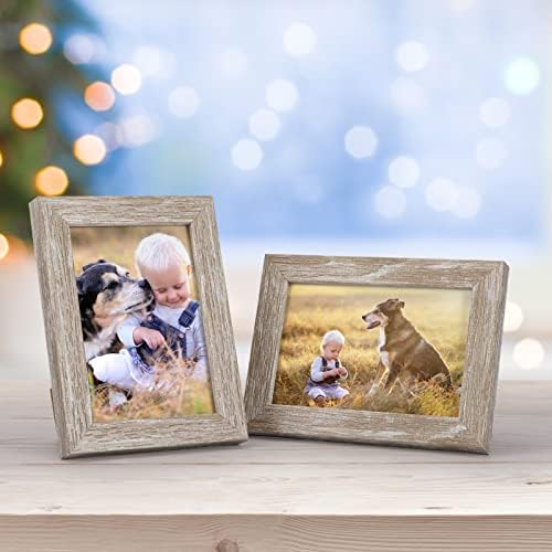 Giftgarden 12 Pack 3.5x5 Picture Frame Distressed White Beige, Rustic 3.5 by 5 Photo Frames Bulk for Desktop Display or Wall Mount - Image 3